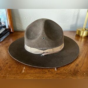 Military Campaign Drill Seargent Hat. 7 3/8